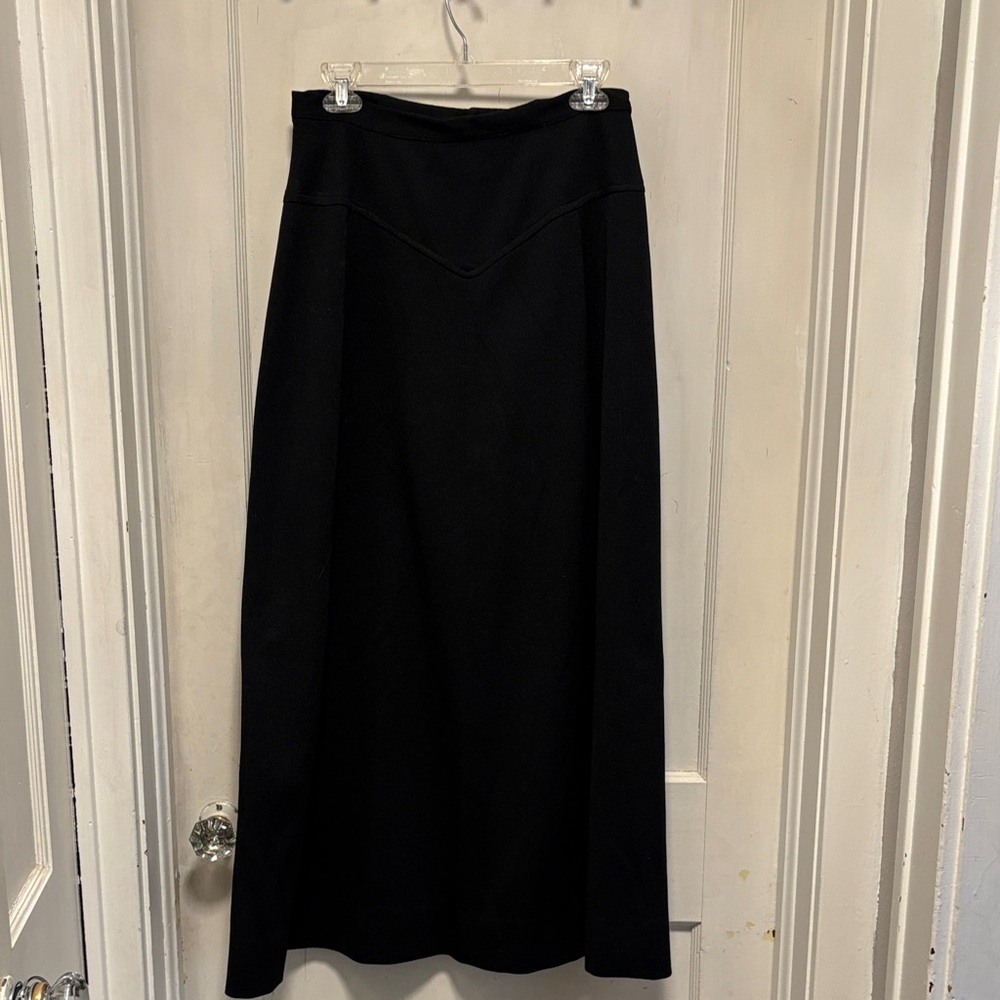 Vintage USA Union Made 60s 70s Black Classic Maxi Skirt